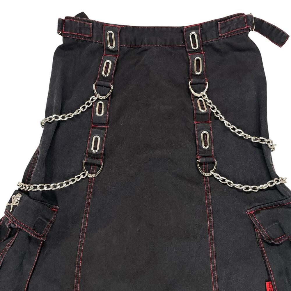 Y2K Tripp NYC Cargo Maxi Skirt Sz M Chains Studs Punk Grunge Mall Goth Utility - Picture 2 of 16